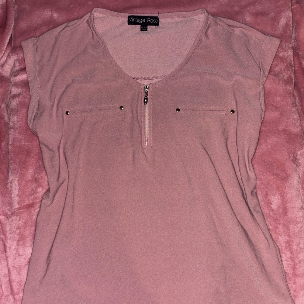 Vintage Rose Women's Blouse in Soft Pink